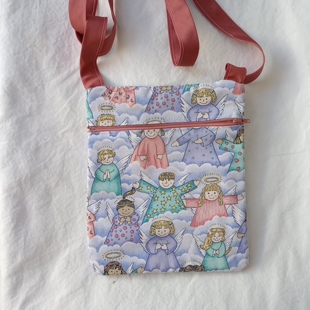 Handmade Angel Purse Crossbody Shoulder Bag Whimsical Craft Core Pink Blue Green